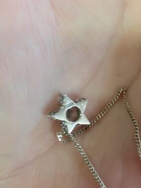 Silver Star Charm Pendant Necklace - White Silver Star